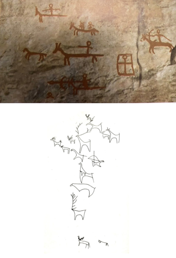 ცხენებისა და ადამიანების ნახატები პატარა ხრამის ხეობიდან