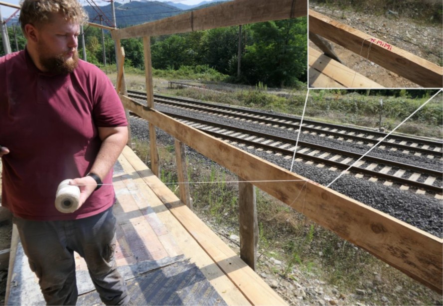  Schematic view of the site as seen in section. The shading shows area of the cave sediments in the cliff face